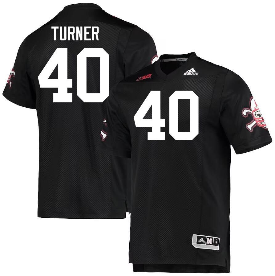 Men #40 Brice Turner Nebraska Cornhuskers College Football Jerseys Stitched Sale-Black